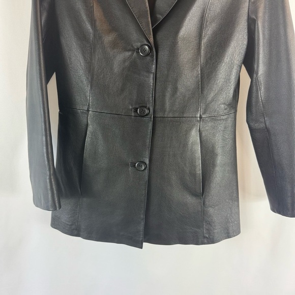 CLIO 100% Leather Jacket Black
Collared Buttons Pockets Lined Size:8 - Picture 4 of 10